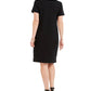 Karen Scott Women's Embroidered Split Neck Dress Black Size Medium