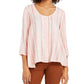 Style & Co Women's Printed Swing Blouse Med Pink Size Large