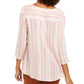 Style & Co Women's Printed Swing Blouse Med Pink Size Large