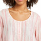 Style & Co Women's Printed Swing Blouse Med Pink Size Large