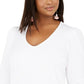 INC International Concepts Women's Plus Size Ribbed-Knit Puff-Sleeve Top White Size 3X