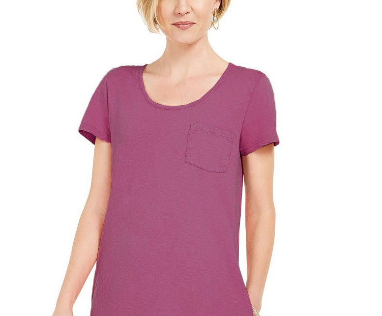Style & Co Women's One-Pocket T-Shirt Dress Med Purple Size Extra Small