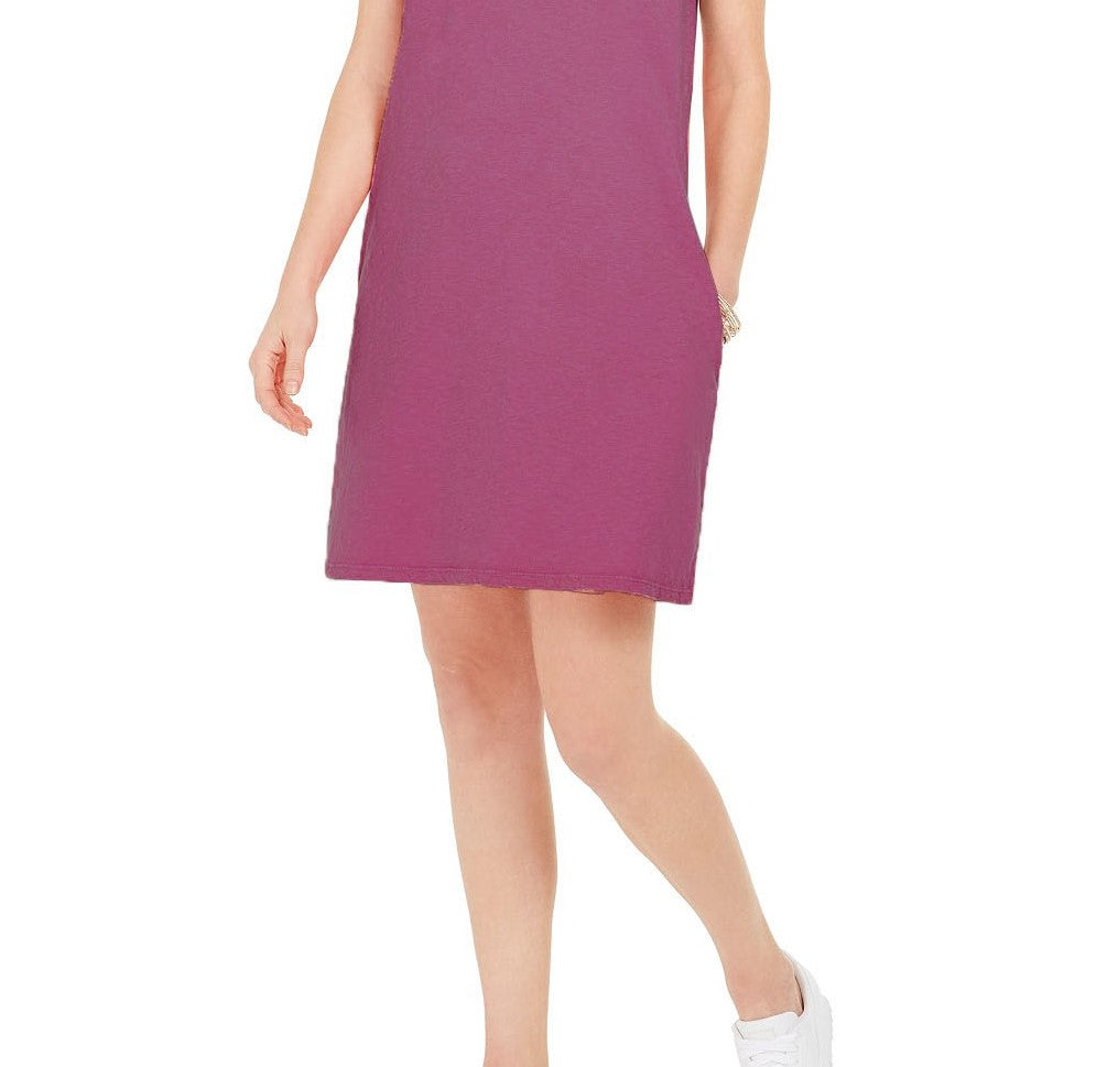 Style & Co Women's One-Pocket T-Shirt Dress Med Purple Size Extra Small
