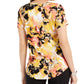 JM Collection Women's Scoop-Neck Damask Top Gold Size Small