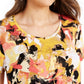 JM Collection Women's Scoop-Neck Damask Top Gold Size Small