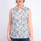 Charter Club Women's Toile-Print Sleeveless Shirt Black Size 14
