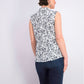 Charter Club Women's Toile-Print Sleeveless Shirt Black Size 14