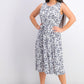 Charter Club Women's Sleeveless Printed A-Line Dress Blue Size Small