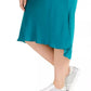 INC International Concepts Women's Plus Size Bias-Cut Midi Skirt Green Size 4X