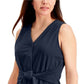 Charter Club Women's Tie-Front Sleeveless Top Blue Size Small