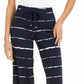 Style & Co Women's Striped Tie-Dyed Cropped Pants Navy Size Medium