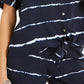 Style & Co Women's Striped Tie-Dyed Tie-Front Blouse Navy Size Extra Small