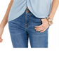 Style & Co Women's V Neck Twist Front Top Blue Size Medium