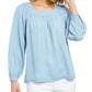 Style & Co Women's Square-Neck Top Blue Size Extra Large