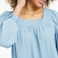 Style & Co Women's Square-Neck Top Blue Size Extra Large