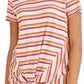 Style & Co Women's Striped Twist-Front Top Red Size Small