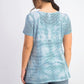 Style & Co Women's Tie-Dyed Linen-Blend Top Blue Size Small