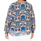 INC International Concepts Women's  Button Up Floral Print Top Turq/Aqua Size 1X