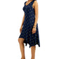 Style & Co Women's Printed Handkerchief-Hem Dress Navy Size Medium