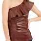 INC International Concepts Women's Croc-Embossed Faux-Leather Top Brown Size Small