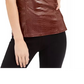 INC International Concepts Women's Croc-Embossed Faux-Leather Top Brown Size Small
