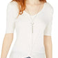 BCX Junior's Knot Front Top White Size Large