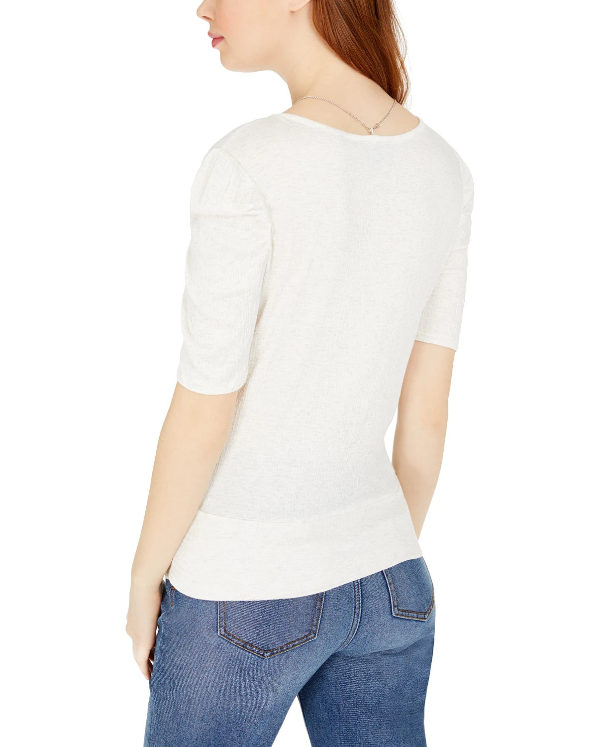 BCX Junior's Knot Front Top White Size Large