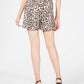 Bar III Women's Leopard Print Shorts White Size 10