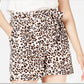 Bar III Women's Leopard Print Shorts White Size 10