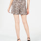 Bar III Women's Leopard-Print Shorts White Size 14