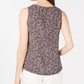 Anne Klein Women's Sleeveless Polka Dot Blouse Dark Gray Size Large