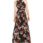 INC International Concepts Women's Floral-Print Halter Maxi Dress Black Size 10