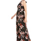 INC International Concepts Women's Floral-Print Halter Maxi Dress Black Size 10