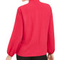 Kasper Women's Ruffled Tie-Neck Blouse Red Size Medium