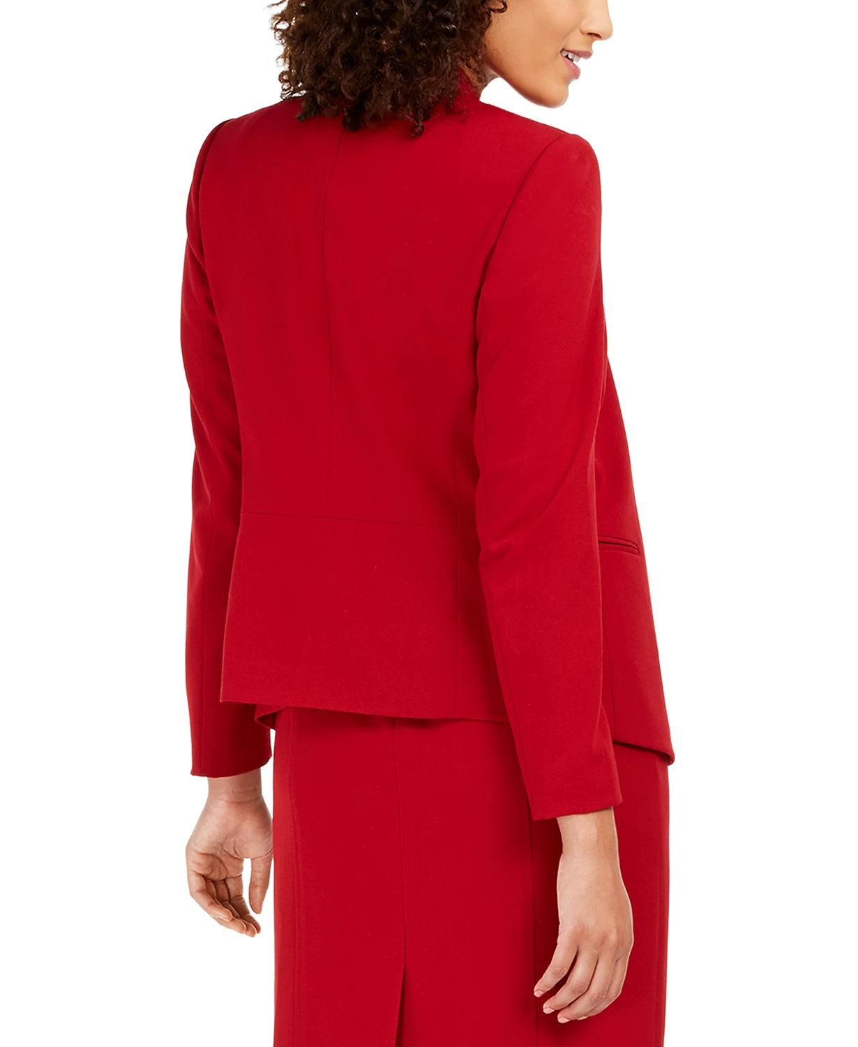 Anne Klein Women's Sabre Stretch Knit Blazer Red Size 4