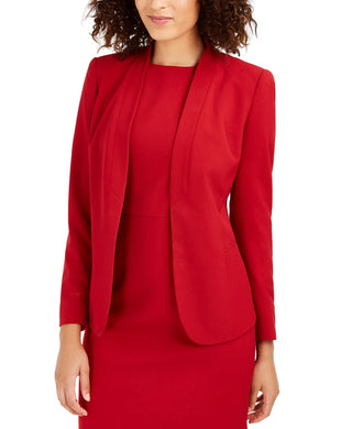 Anne Klein Women's Sabre Stretch Knit Blazer Red Size 4