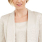 Kasper Women's Tonal Print Shawl Lapel Blazer Beige Size 12