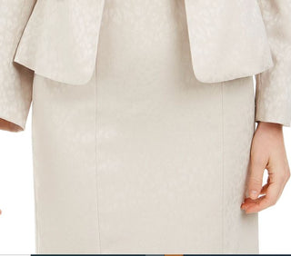 Kasper Women's Tonal Print Shawl Lapel Blazer Beige Size 12