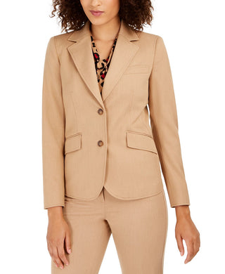Anne Klein Women's Twill Two-Button Blazer Brown Size 14