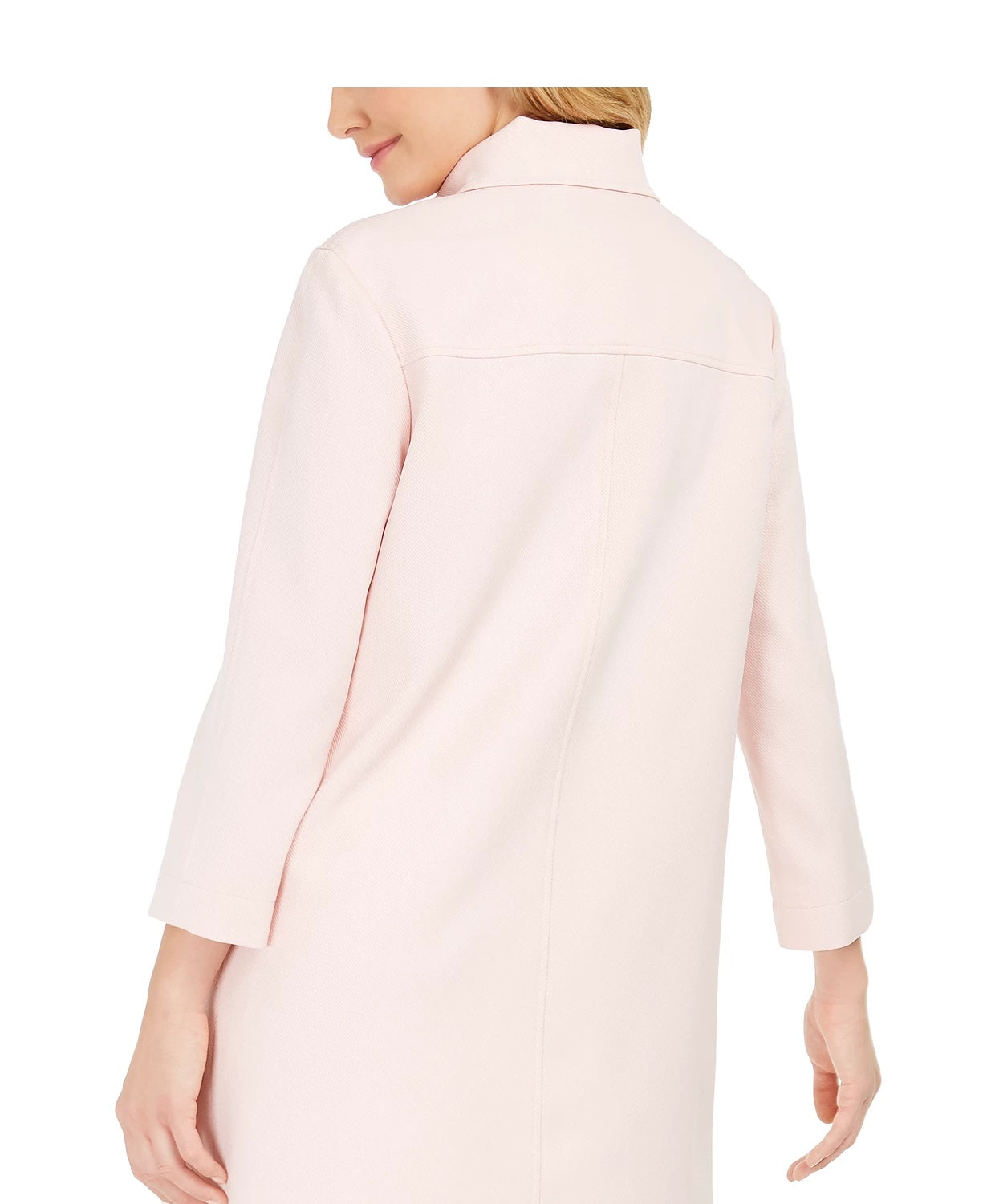 Anne Klein Women's Long Trapeze Jacket Pink Size 8