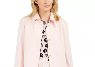 Anne Klein Women's Long Trapeze Jacket Pink Size 8