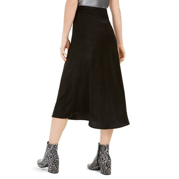 Bar III Women's Shimmer Midi Skirt New Black Size Large