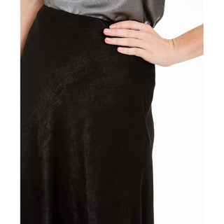 Bar III Women's Shimmer Midi Skirt New Black Size Large