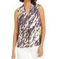 Bar III Women's Abstract Animal-Print V-Neck Blouse Black Size Medium