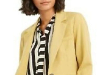 Bar III Women's One-Button Blazer Brght Yellow Size 2