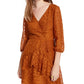BCX Juniors' Embossed Cheetah Dress Orange Size Large
