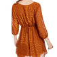 BCX Juniors' Embossed Cheetah Dress Orange Size Large
