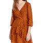 BCX Junior's Embossed Cheetah Dress Orange Size Small