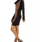 BCX Junior's Cowlneck Animal Print Sweater Dress Beige Size X-Small