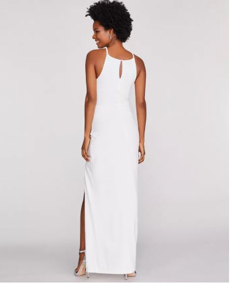 BCX Junior's Rhinestone Faux Wrap Gown White Size Large